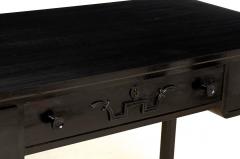 Sweedish early superb black lacquered 3 drawers desk - 1430065