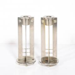 Swid Powell Pair of Modernist Signed Swid Powell Geometric Candlestick Holders - 4745261