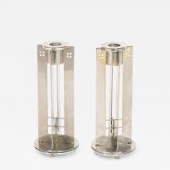 Swid Powell Pair of Modernist Signed Swid Powell Geometric Candlestick Holders - 4746361