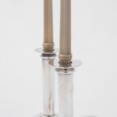 Swid Powell Pair of Swid Powell Silver Plate Postmodern Candlesticks - 4597755