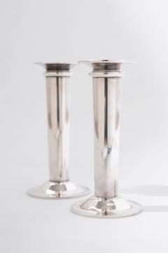 Swid Powell Pair of Swid Powell Silver Plate Postmodern Candlesticks - 4597759