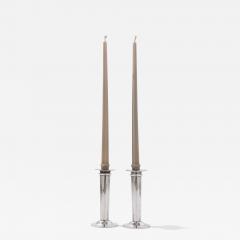 Swid Powell Pair of Swid Powell Silver Plate Postmodern Candlesticks - 4598188