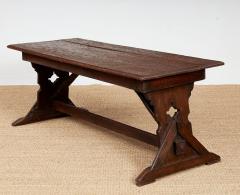 Swiss Trestle Table with Graffiti Carvings - 4331296
