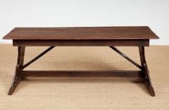 Swiss Trestle Table with Graffiti Carvings - 4331297