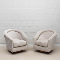 Swivel Chair in Grey Velvet with Wood by MOGUL IN STOCK - 4208010