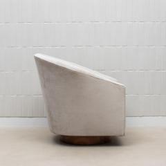 Swivel Chair in Grey Velvet with Wood by MOGUL IN STOCK - 4208100