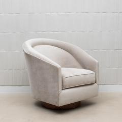 Swivel Chair in Grey Velvet with Wood by MOGUL IN STOCK - 4208113
