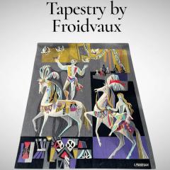 Sylvain Froidevaux 1950s Hand made Aubusson tapestry by Sylvain Froidevaux - 4774970