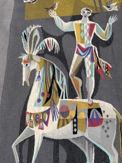Sylvain Froidevaux 1950s Hand made Aubusson tapestry by Sylvain Froidevaux - 4774972
