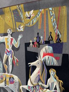 Sylvain Froidevaux 1950s Hand made Aubusson tapestry by Sylvain Froidevaux - 4774973