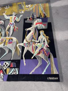 Sylvain Froidevaux 1950s Hand made Aubusson tapestry by Sylvain Froidevaux - 4774974