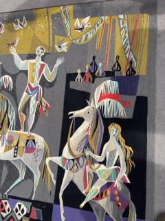 Sylvain Froidevaux 1950s Hand made Aubusson tapestry by Sylvain Froidevaux - 4774976