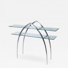 Sylvain Subervie Unique Sylvain Subervie wrought iron and glass console c 2000 - 990926