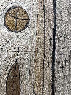 Sylvie Peyneau OUR CHURCHES One of a kind sisal tapestry by OAK Studio - 3187301