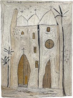 Sylvie Peyneau OUR CHURCHES One of a kind sisal tapestry by OAK Studio - 3189109