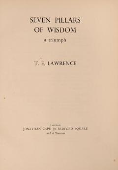 T E LAWRENCE Seven Pillars of Wisdom By T E LAWRENCE - 3420772