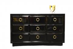 T H Robsjohn Gibbings A Pair of T H Robsjohn Gibbings for Widdicomb Black Lacquer and Brass Chests - 3202877