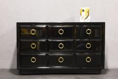 T H Robsjohn Gibbings A Pair of T H Robsjohn Gibbings for Widdicomb Black Lacquer and Brass Chests - 3202878