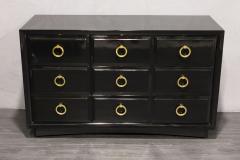 T H Robsjohn Gibbings A Pair of T H Robsjohn Gibbings for Widdicomb Black Lacquer and Brass Chests - 3202881