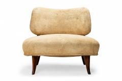 T H Robsjohn Gibbings American Art Deco Low Beige TerryclothSlipper Chair - 2792165