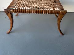 T H Robsjohn Gibbings An American Modern Walnut and Leather Bench style of T H Robsjohn Gibbings - 4602169