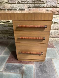 T H Robsjohn Gibbings Fabulous T H Robsjohn Gibbings Widdicomb Cane Pulls Desk Mid Century - 4696889