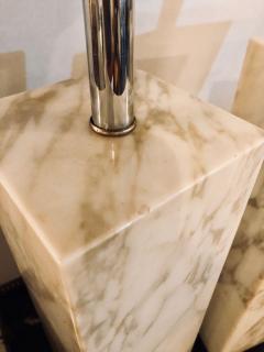 T H Robsjohn Gibbings Fine Custom Pair of T H Robsjohn Gibbings Marble Column Form Table Lamps - 3002356