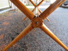 T H Robsjohn Gibbings Lovely T H RobsJohn Gibbing style Maple X Base Dining Table Mid Century Modern - 3031656