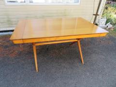 T H Robsjohn Gibbings Lovely T H RobsJohn Gibbing style Maple X Base Dining Table Mid Century Modern - 3031673