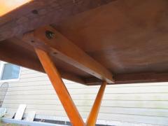 T H Robsjohn Gibbings Lovely T H RobsJohn Gibbing style Maple X Base Dining Table Mid Century Modern - 3031702