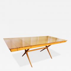 T H Robsjohn Gibbings Lovely T H RobsJohn Gibbing style Maple X Base Dining Table Mid Century Modern - 3034507