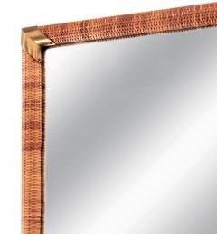 T H Robsjohn Gibbings Mirror with Cane Wrapped Frame by T H Robsjohn Gibbings - 179253