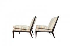 T H Robsjohn Gibbings Pair of Ebonized T H Robsjohn Gibbings for Widdicomb Wmb Slipper Chairs - 2632257