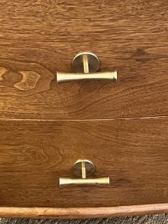 T H Robsjohn Gibbings Pair of Robsjohn Gibbings for Widdicomb walnut nightstands end tables - 2861334