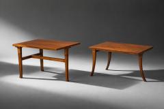 T H Robsjohn Gibbings Rare Trapeza End Table Walnut Greece 1960s - 4793481