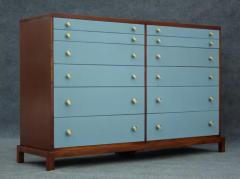 T H Robsjohn Gibbings Restored T H Robsjohn Gibbings for Widdicomb 12 Drawer Dresser Blue Mahogany - 3451879