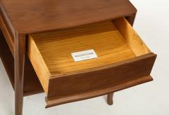 T H Robsjohn Gibbings Robsjohn Gibbings Walnut Night Stands Endtables - 1195707