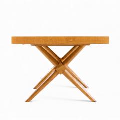 T H Robsjohn Gibbings Robsjohn Gibbings for Widdicomb Bleached Mahogany X Based Dining Table - 4433503