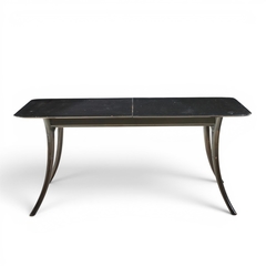 T H Robsjohn Gibbings Robsjohn Gibbings for Widdicomb Ebonized Saber Leg Dining Table with 2 Leaves - 4703332
