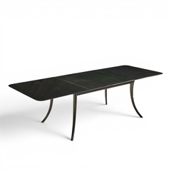 T H Robsjohn Gibbings Robsjohn Gibbings for Widdicomb Ebonized Saber Leg Dining Table with 2 Leaves - 4703336