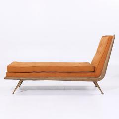 T H Robsjohn Gibbings Robsjohn Gibbings for Widdicomb Mid Century Brass Mahogany Chaise Lounge Chair - 4220142