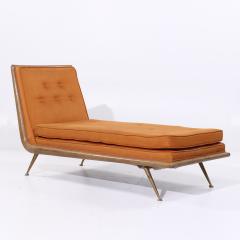 T H Robsjohn Gibbings Robsjohn Gibbings for Widdicomb Mid Century Brass Mahogany Chaise Lounge Chair - 4220145