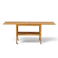 T H Robsjohn Gibbings Robsjohn Gibbings for Widdicomb Mid Century Expandable Flip Top Bar Cart - 4790233