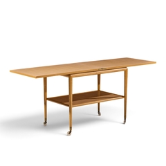 T H Robsjohn Gibbings Robsjohn Gibbings for Widdicomb Mid Century Expandable Flip Top Bar Cart - 4790306