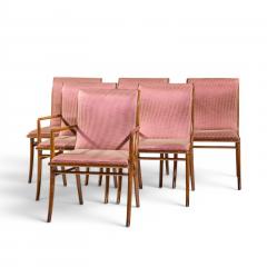 T H Robsjohn Gibbings Robsjohn Gibbings for Widdicomb Mid Century Walnut Dining Chairs Set of 6 - 4580461