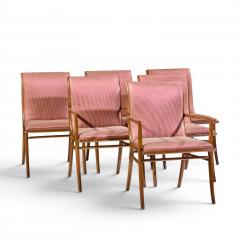 T H Robsjohn Gibbings Robsjohn Gibbings for Widdicomb Mid Century Walnut Dining Chairs Set of 6 - 4582007