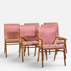 T H Robsjohn Gibbings Robsjohn Gibbings for Widdicomb Mid Century Walnut Dining Chairs Set of 6 - 4582013