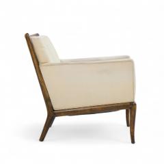 T H Robsjohn Gibbings Robsjohn Gibbings for Widdicomb Mid Century Walnut Saber Leg Lounge Chair Pair - 4384525