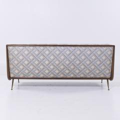 T H Robsjohn Gibbings Robsjohn Gibbings for Widdicomb Model 1727 MCM Mid Century Walnut and Brass Sofa - 4046455