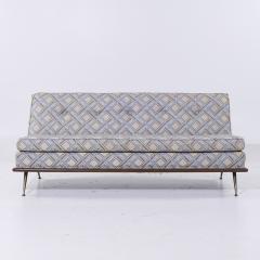 T H Robsjohn Gibbings Robsjohn Gibbings for Widdicomb Model 1727 MCM Mid Century Walnut and Brass Sofa - 4046457